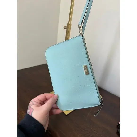 Kate Spade Light Blue Leather Wristlet - Picture 6 of 10